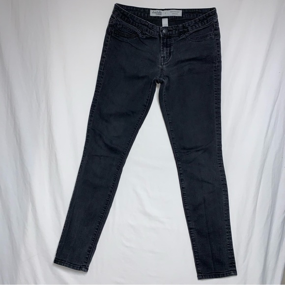 🆕 Charlotte Russe Black Jeans Women’s 8 Faux Pocket Legging Got Emo COlor Denim - Picture 3 of 8